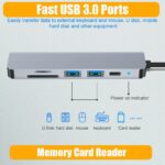 AD033 6-in-1 USB Type-C Hub Dock, USB3.0, Type-C Charge, HDMI, Card Reader - Image 3