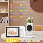3.2" LCD Wireless Video Baby Monitor with Two-Way Audio, Night Vision & Lullabies - Image 9