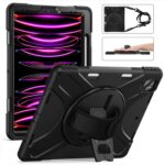 Apple iPad Pro 12.9 / Air 13 2024 Heavy Duty Protective Tablet Cover with Rotating Stand/Hand Grip