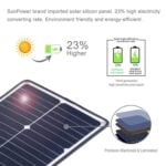 20w Solar Panel Phone and Car Trickle Charger, QC3.0, AFC, 5V/9V/12V Charging - Image 6