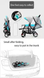 Deluxe Tandem Double Stroller Travel System for Newborns and Toddlers + Rain Cover - Image 11
