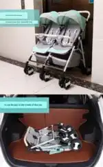 SALE! Folding Double Stroller / Sit and Lie down Twin Baby Stroller - Image 10