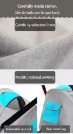 Deluxe Tandem Double Stroller Travel System for Newborns and Toddlers + Rain Cover - Image 12