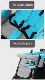 Deluxe Tandem Double Stroller Travel System for Newborns and Toddlers + Rain Cover - Image 13