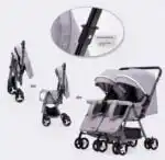 SALE! Folding Double Stroller / Sit and Lie down Twin Baby Stroller - Image 12