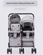SALE! Folding Double Stroller / Sit and Lie down Twin Baby Stroller - Image 11