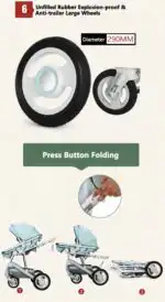 2 in 1 Boss Black Stroller Buggy and Reversible Bassinet - Image 9