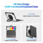 Apple iPad 11 2025 / iPad 10th Gen 10.9 2022 - Dux Ducis VK Wireless Detachable Keyboard/Cover, 1" Display - Image 6