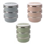 0.7L Insulated Stainless Steel Bento Box with Portable Hide-away Handle - 1,2 or 3 layer - Image 9