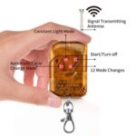 4 PACK AMBER Emergency LED Grille Lights, Wireless Remote, 12 Modes, 12V-24V - Image 5