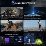 North Edge Cross Fit 3 AMOLED GPS Sports Smart Watch, 5ATM, Barometer, Compass, Fitness Recording - Image 2