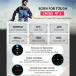North Edge Cross Fit 3 AMOLED GPS Sports Smart Watch, 5ATM, Barometer, Compass, Fitness Recording - Image 4