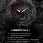 North Edge Mars 3 Carbon Fiber Outdoor Watch, 50 Metres Waterproof, World Time, Stopwatch - Image 2