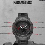 North Edge Mars 3 Carbon Fiber Outdoor Watch, 50 Metres Waterproof, World Time, Stopwatch - Image 6