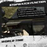 North Edge Mars 3 Carbon Fiber Outdoor Watch, 50 Metres Waterproof, World Time, Stopwatch - Image 5