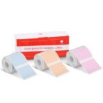 3 PACK - 40x30mm Phomemo Pre-Cut Thermal Label Roll, Blue/Pink/Khaki, 230 Labels per Roll