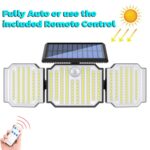 238 LED Solar Powered Motion Sensor Outdoor Light, 3 x Lighting Modes, Remote - Image 2