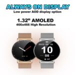 KM88 Womens Smart Watch, 1.32" AMOLED Display, AOD, Wireless Calls - Image 4