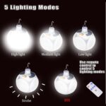 2400mAh Folding Solar Camping Light, 3 Light modes, Fold Out Hanging Design - Image 5