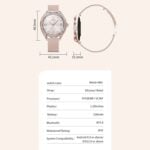 V66 Womens Smart Watch, Fitness Tracker, 1.28in AMOLED Display, Sports Modes, Music Control, Alarms, Notifications - Image 2