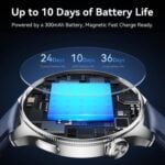 Joyroom JR-FC3 Smart Watch, 1.43" AMOLED Display, Blue Leather Strap - Image 5