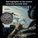 NORTH EDGE LONGWINGS Solar Charging Sports Watch | 50M Water-Resistant | Men's Stainless Steel - Image 6