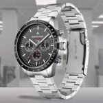NORTH EDGE LONGWINGS Solar Charging Sports Watch | 50M Water-Resistant | Men's Stainless Steel