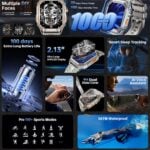 Oukitel BT80 2.13" AMOLED Display Rugged Smart Watch, 1000mAh Battery, 5ATM, IP69K, 100+ Sports Modes - Image 2