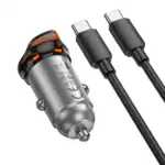 45W Dual USB C Super Fast Car Charger w/ Mini Size, C to C Cable Included - Image 2