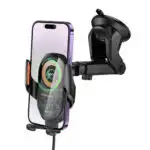15W Wireless Charging Phone Holder for Windshield & Dashboard w/ Transparent Design - Image 6