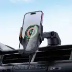 15W Wireless Charging Phone Holder for Windshield & Dashboard w/ Transparent Design - Image 2