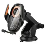 15W Wireless Charging Phone Holder for Windshield & Dashboard w/ Transparent Design - Image 7